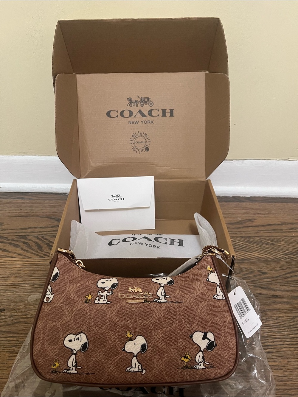 Coach x Peanuts Teri Shoulder Bag Snoopy Signature Canvas